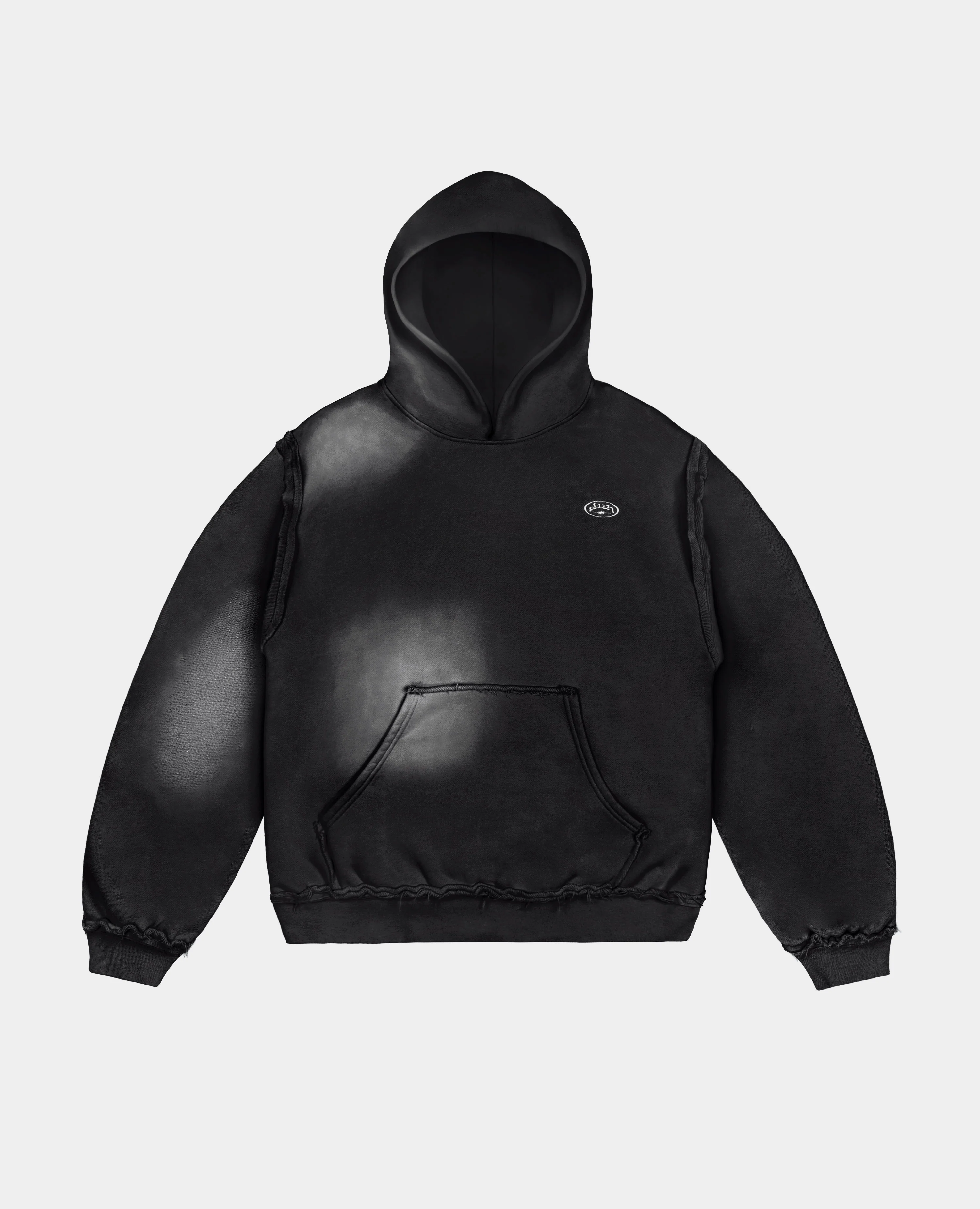 BLACK RAW MILITARY HOODIE - Image 2